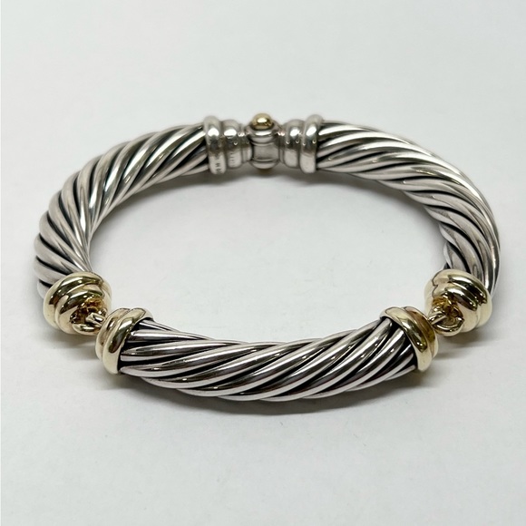 David Yurman Jewelry - David Yurman 10mm Metro 3 Section Cable Bracelet .925/14K Gold